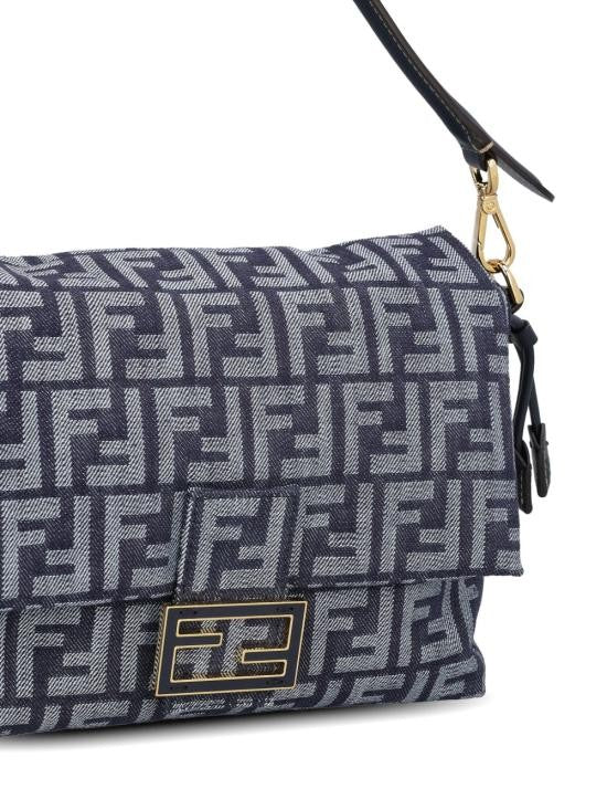 Fendi Geometric Patterned Flap Closure Shoulder Bag