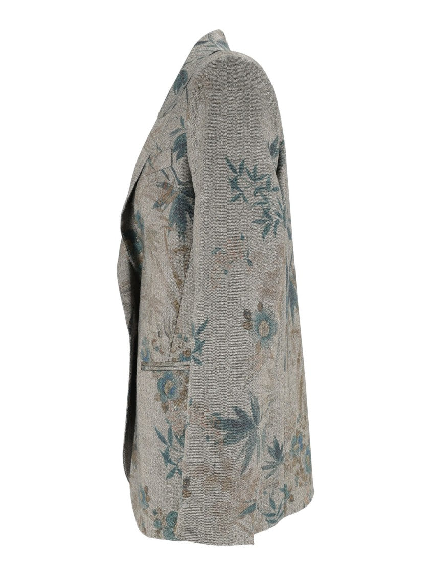 Forte Forte Chevron Botanical Print Blazer
