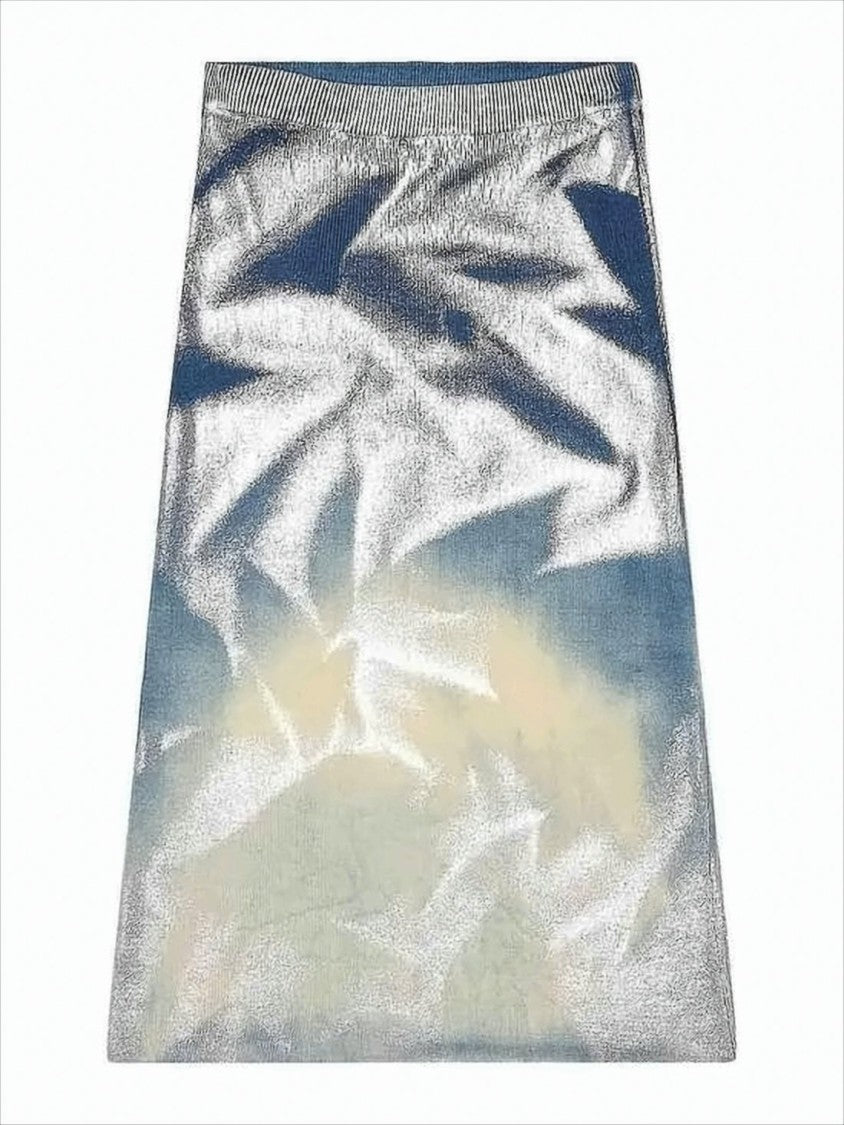 Diesel Fitted Midi Skirt With Gradient Shimmer Effect
