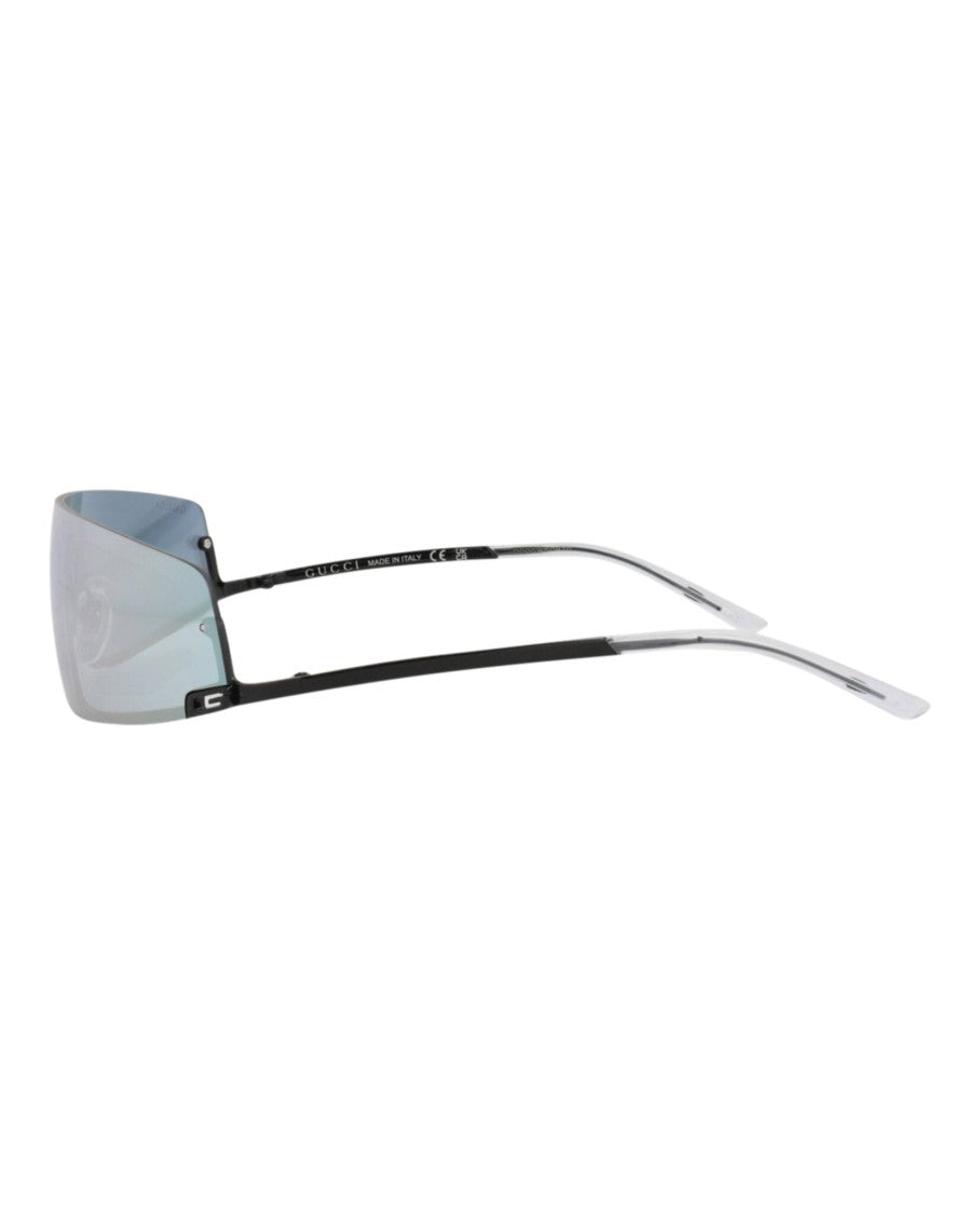 Gucci Shield-Frame Metal Sunglasses