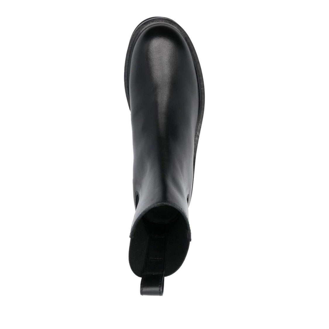 Furla Black Rita Minimalist Elastic Side Panels Leather Ankle Boots