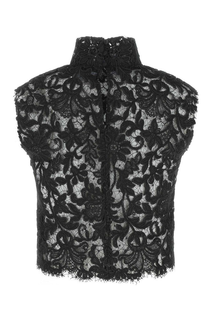 Saint Laurent Black Lace Top