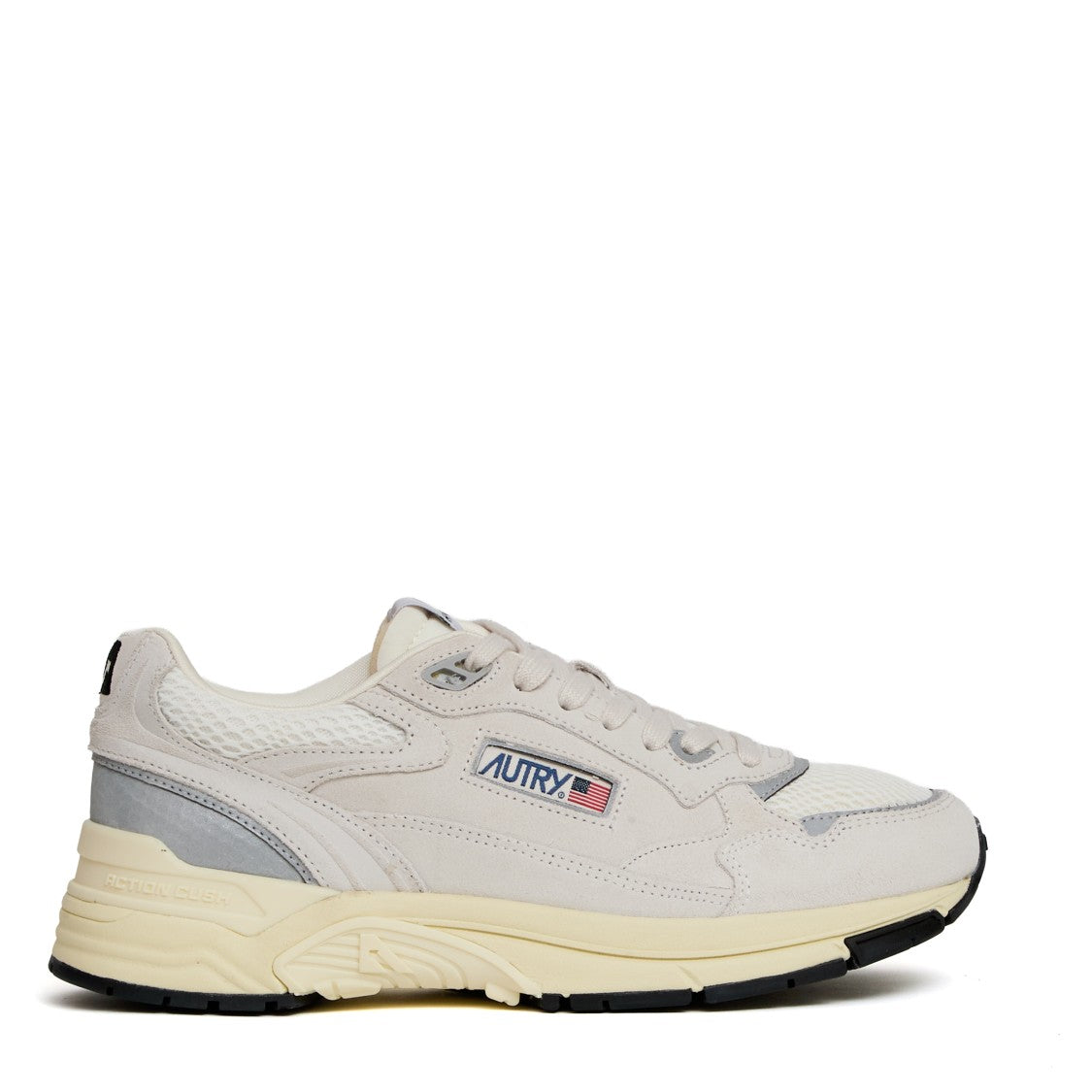 Autry Hyperway Sneakers In Mesh And Suede White, Silver