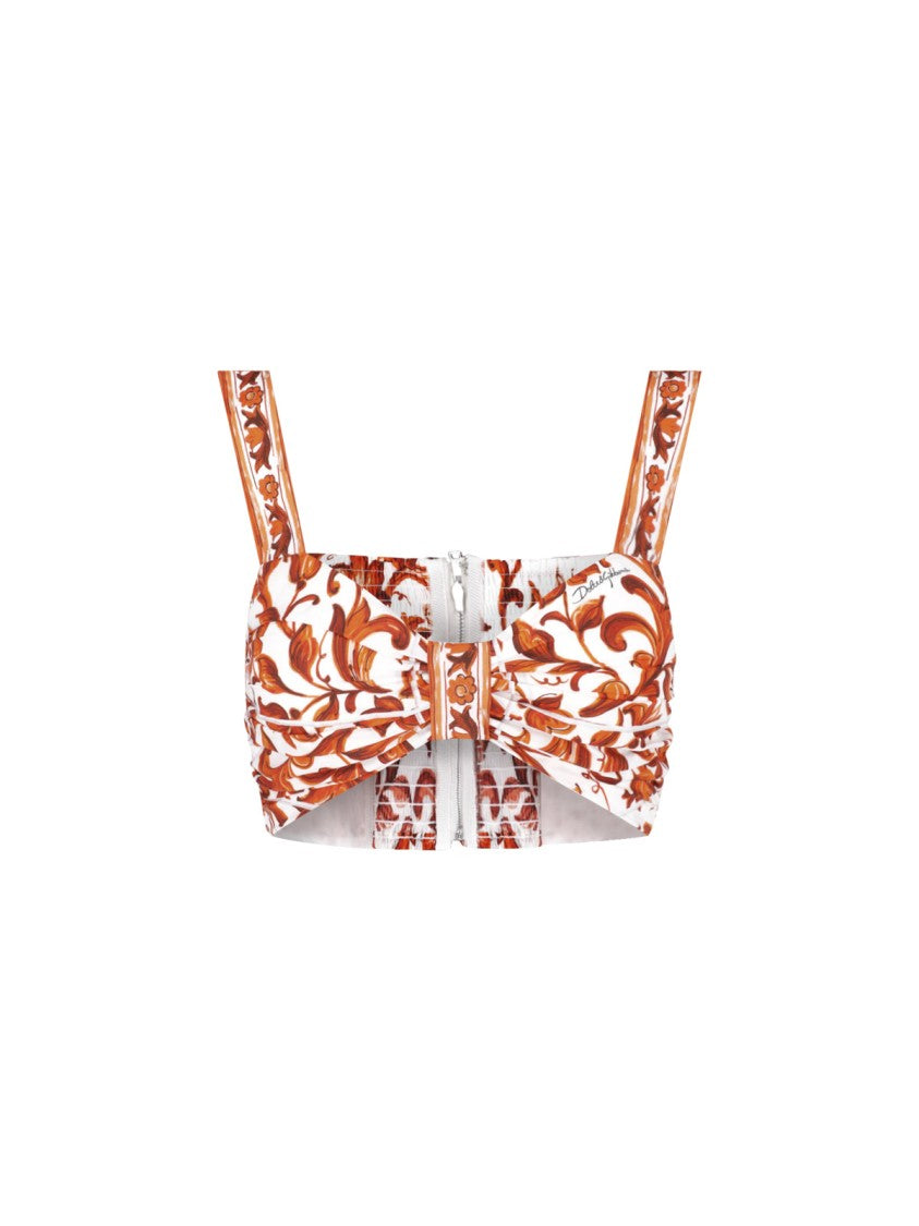 Dolce & Gabbana Multicolor Majolica Poplin Tank Top