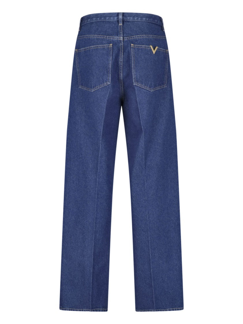 Valentino Blue Vgold High Waist Denim Jeans