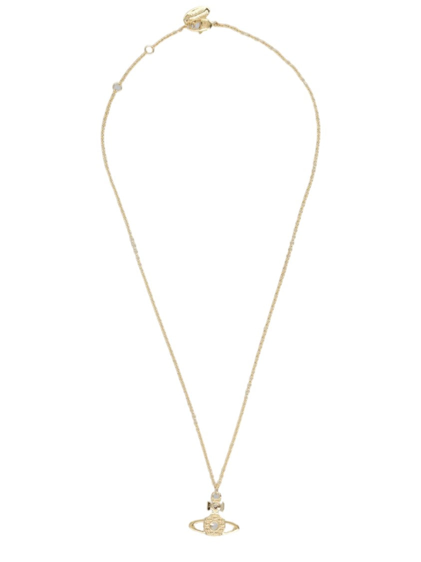 Vivienne Westwood Gold Reina Large Stones Orb Pendant Necklace