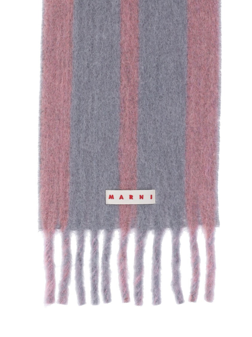 Marni Striped Logo Scarf – Pink