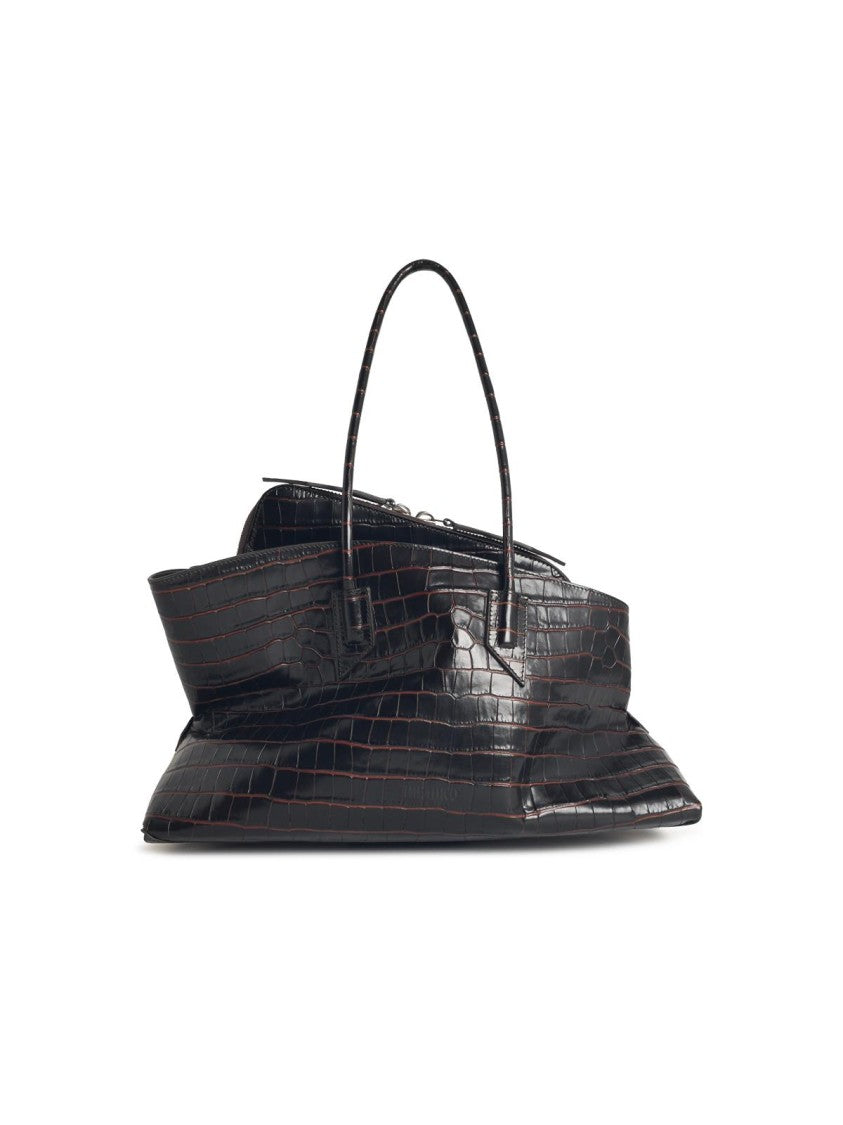 The Attico 'La Passeggiata' 'Coffee' Medium Leather Bag
