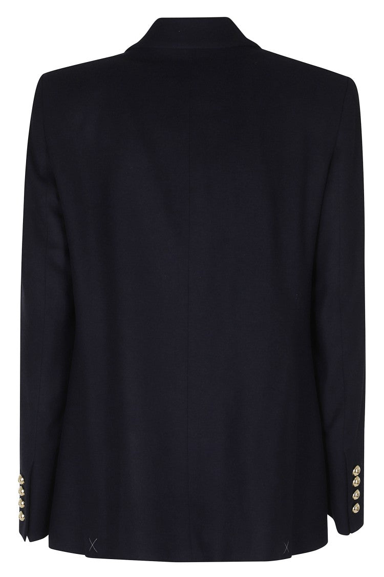 Fay Blue Double-Breasted Corduroy Viscose-Blend Blazer