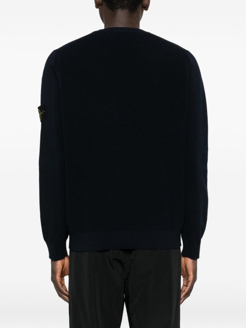 Stone Island Classic Crewneck Sweater With Ribbed Details