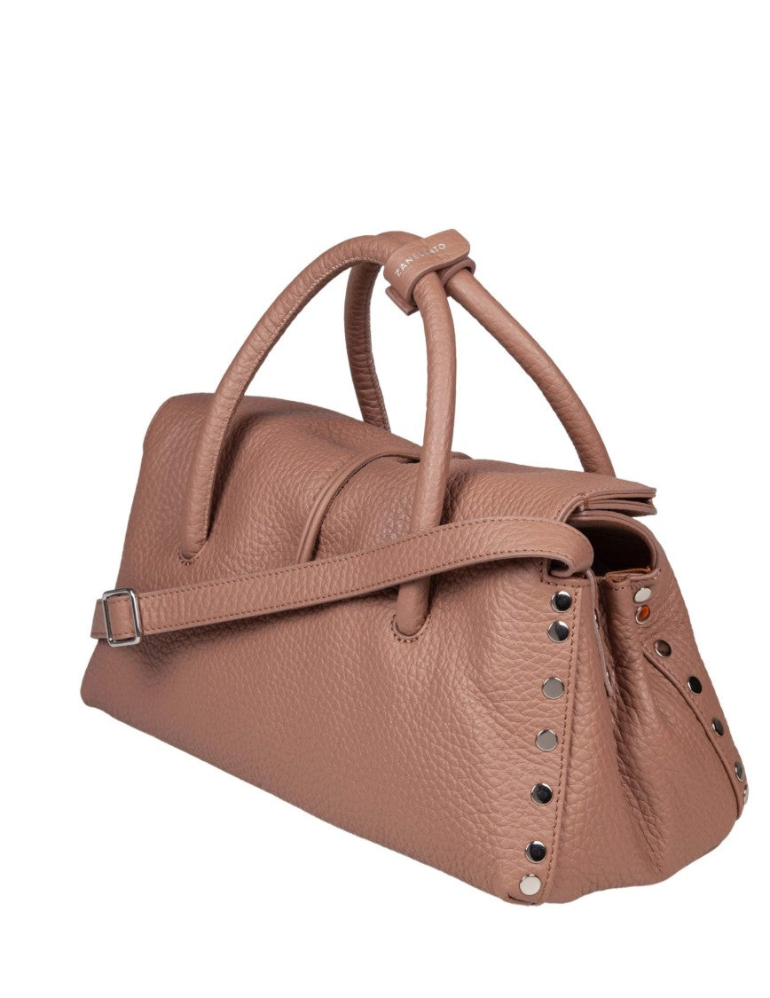 Zanellato Dotta Centauro S Hammered Leather Bag In Brown Ribolla