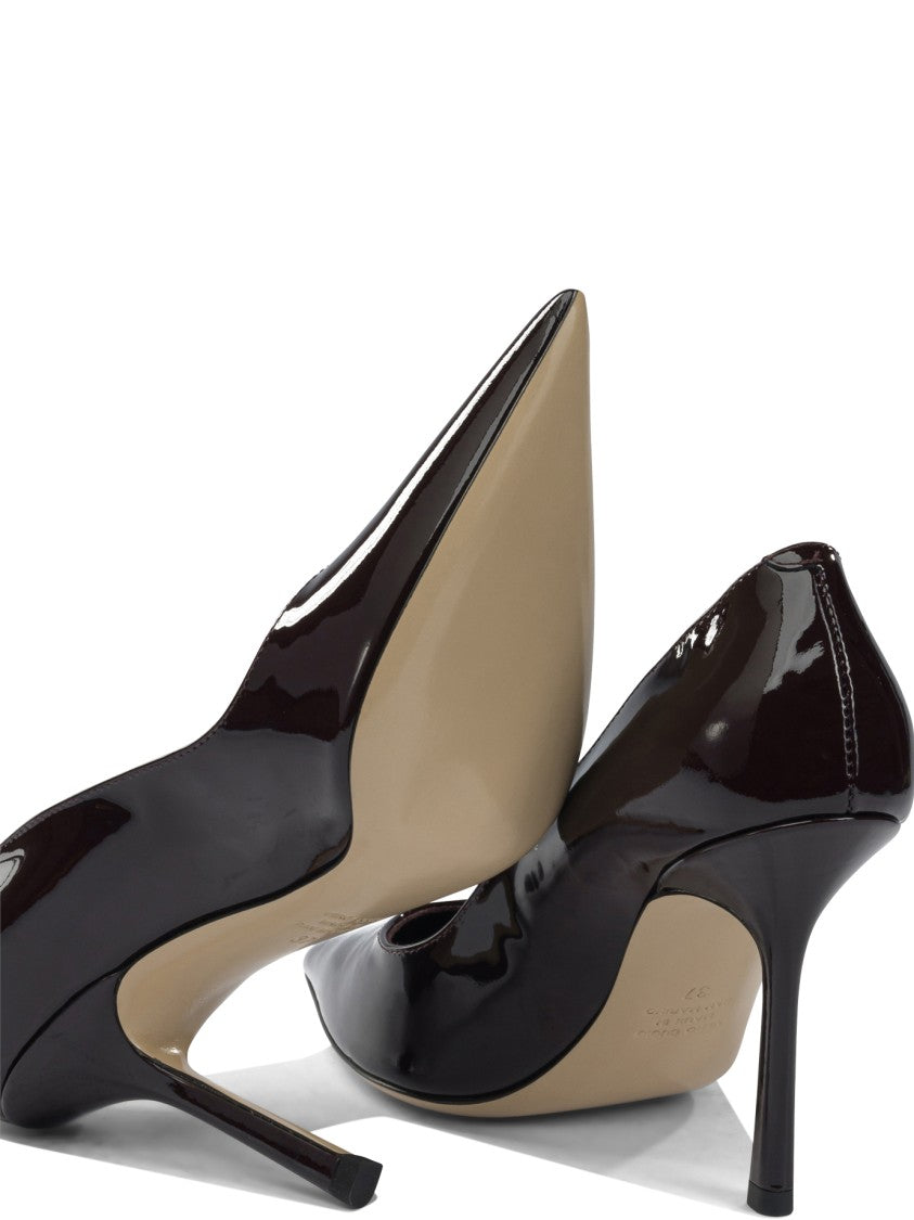 Ninalilou Bordeaux High-Heeled Pumps With Patent Leather Finish