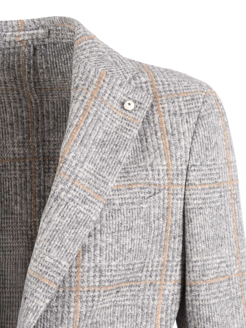L.B.M. 1911 Check Pattern Notch Blazer