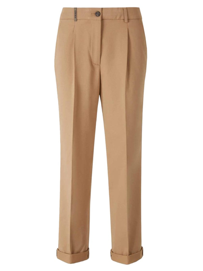 Peserico Beige Trousers With Tapered Leg