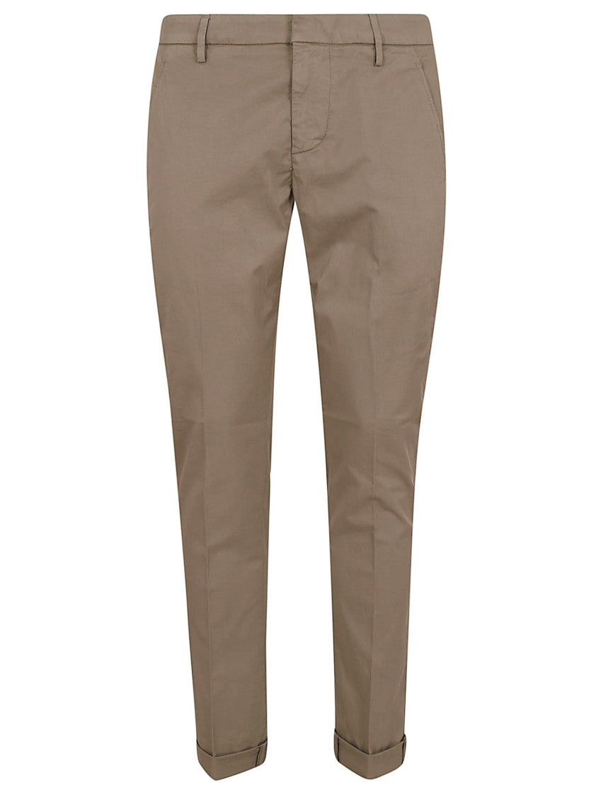 Dondup Low-Waist Brown Trousers With Tailored Fit And Cuffed Hem