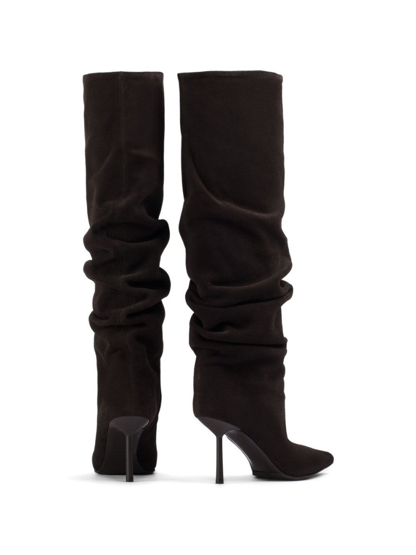 Le Silla Mid-Calf Slouchy Boots With Pointed Toe And Stiletto Heel