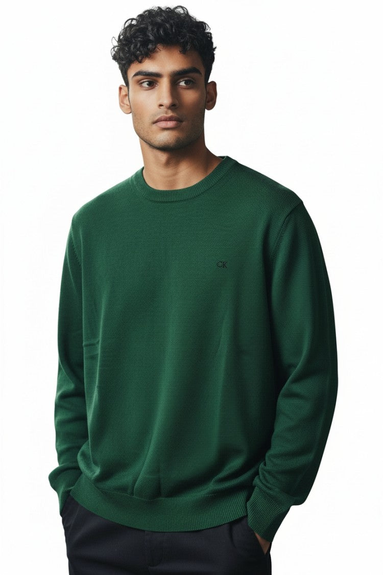 Calvin Klein Long-Sleeved Knit Top In Organic Cotton