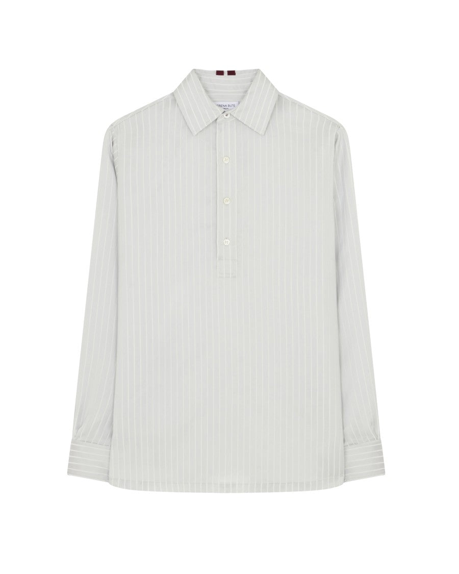 Serena Bute Satin Stripe George Shirt - Silver