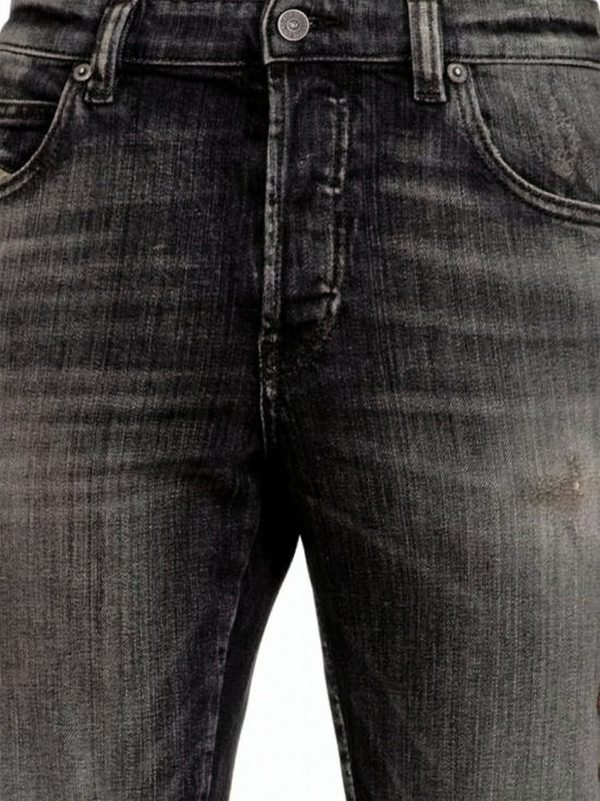 Diesel Slightly Faded Black Denim Pants With Five-Pocket Design