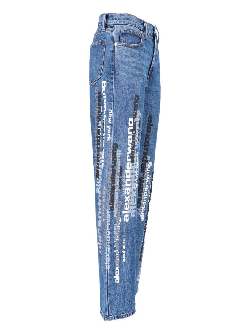 Alexander Wang Straight-Leg Mid-Rise Jeans With Finish