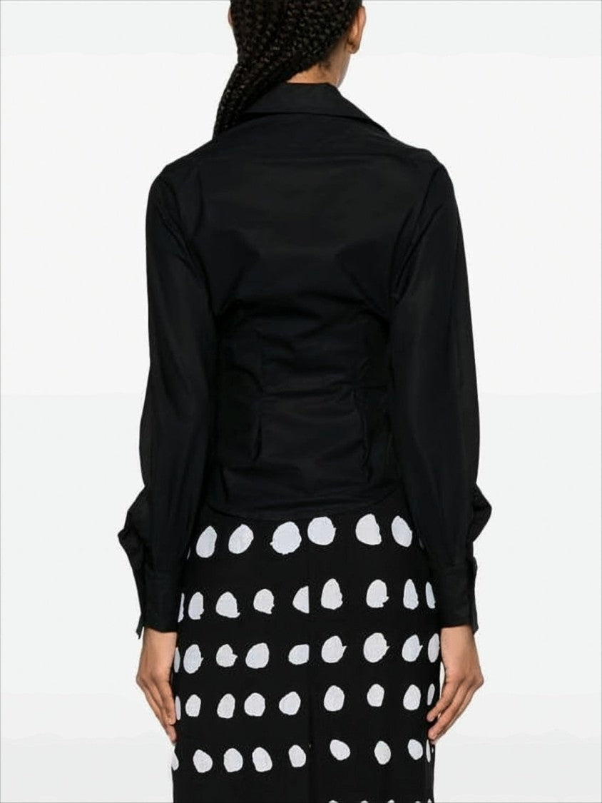 Vivienne Westwood Fitted Black Shirt With Ruched Detailing