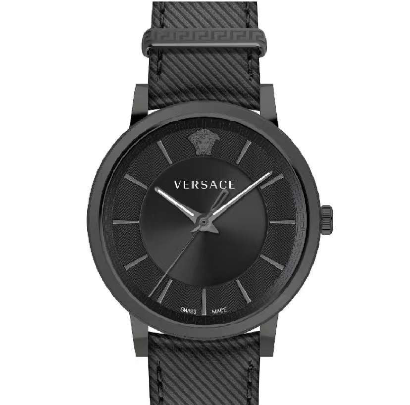 Versace Black Pvd-Coated Stainless Steel Versace V-Circle Watch With Sapphire Crystal