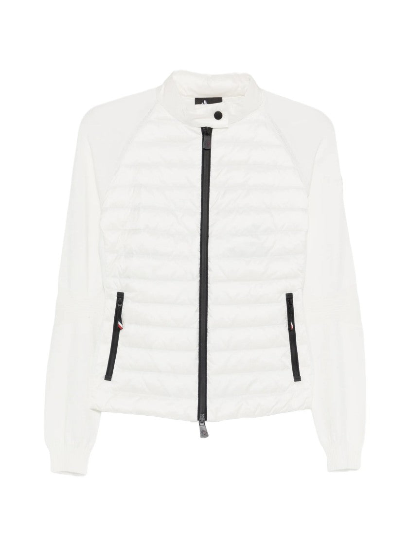 Moncler Grenoble Black Quilted Panel Zip Cardigan