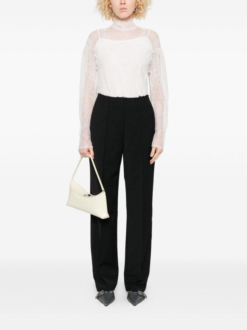 Twin-Set Delicate Long-Sleeve Sheer Lace Shirt