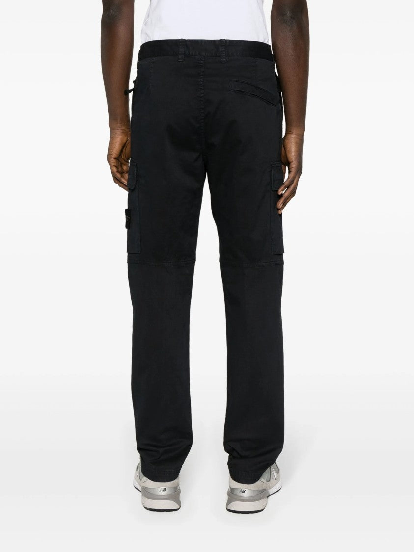 Stone Island Black Pantalone Regular Tapered Cargo Pants
