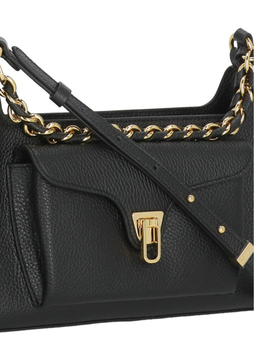 Coccinelle Beat Generation Leather Shoulder Bag With Structured Design