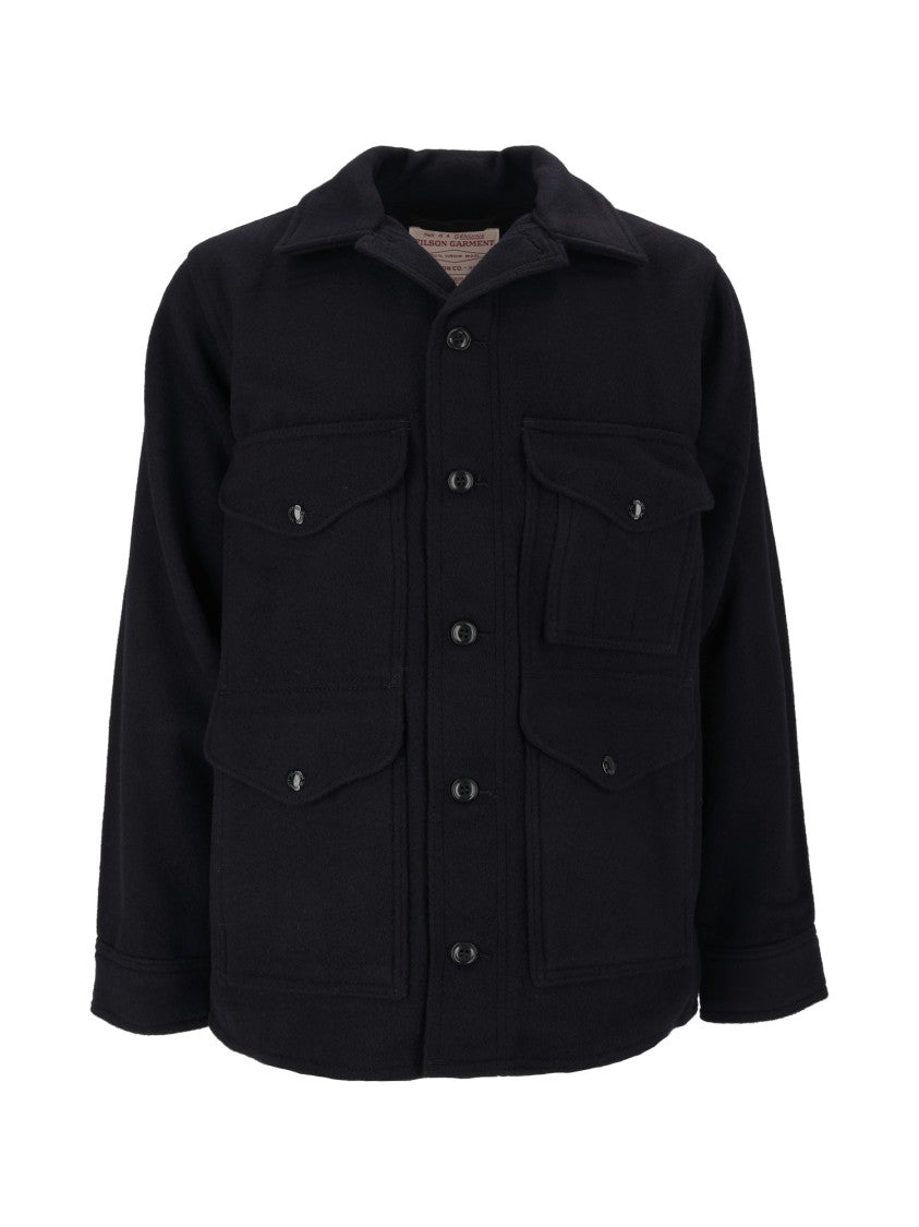 Filson Black Wool Mackinaw Cruiser Jacket