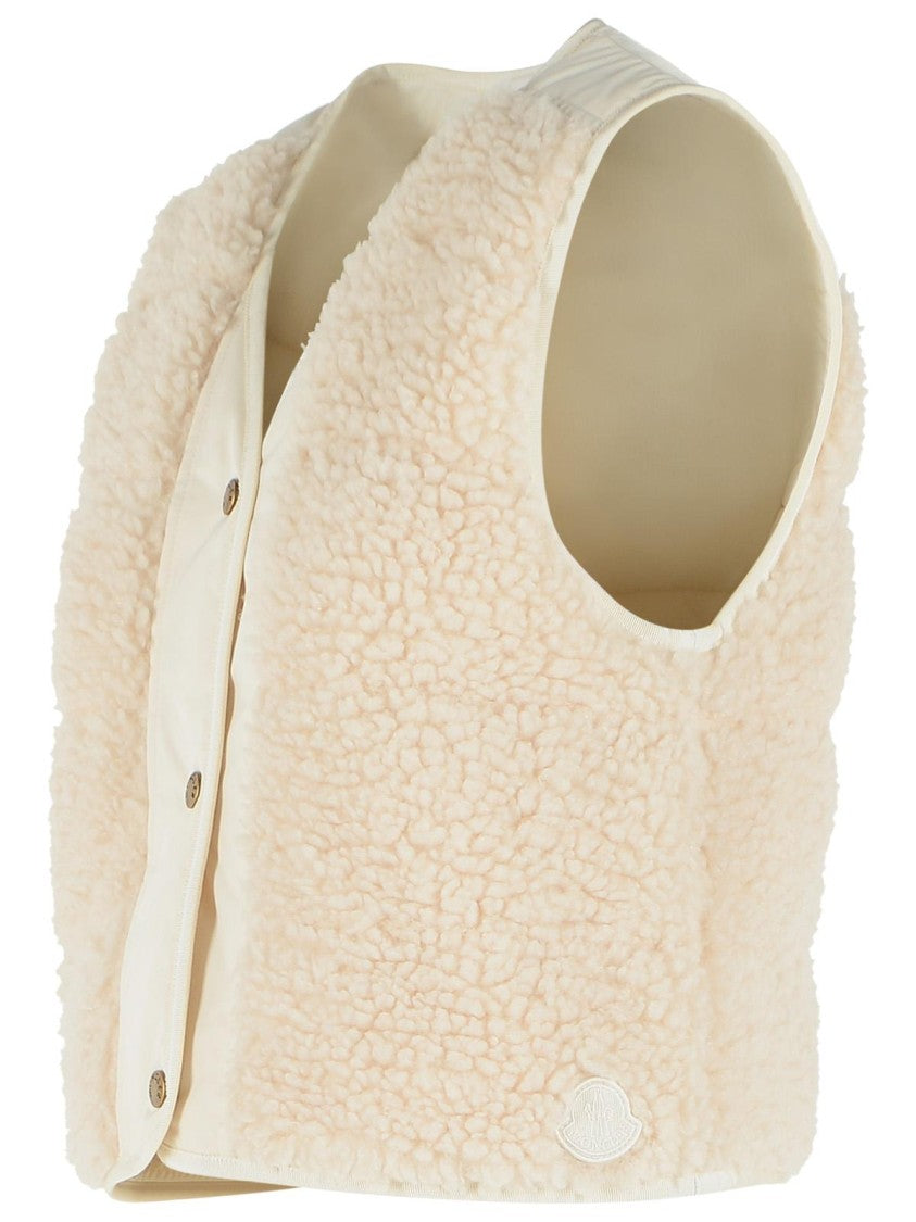 Moncler Ivory White Polyester Vest