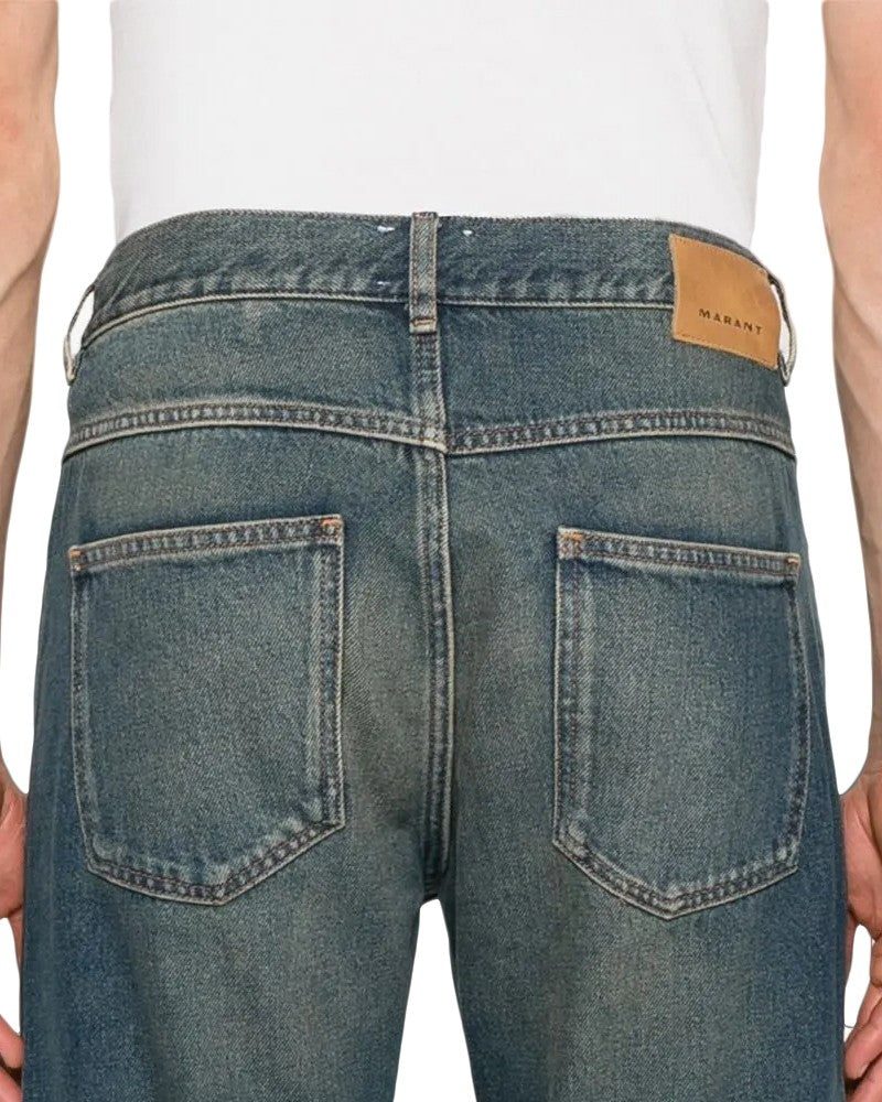 Isabel Marant Straight-Leg Denim Pants With Subtle Fading