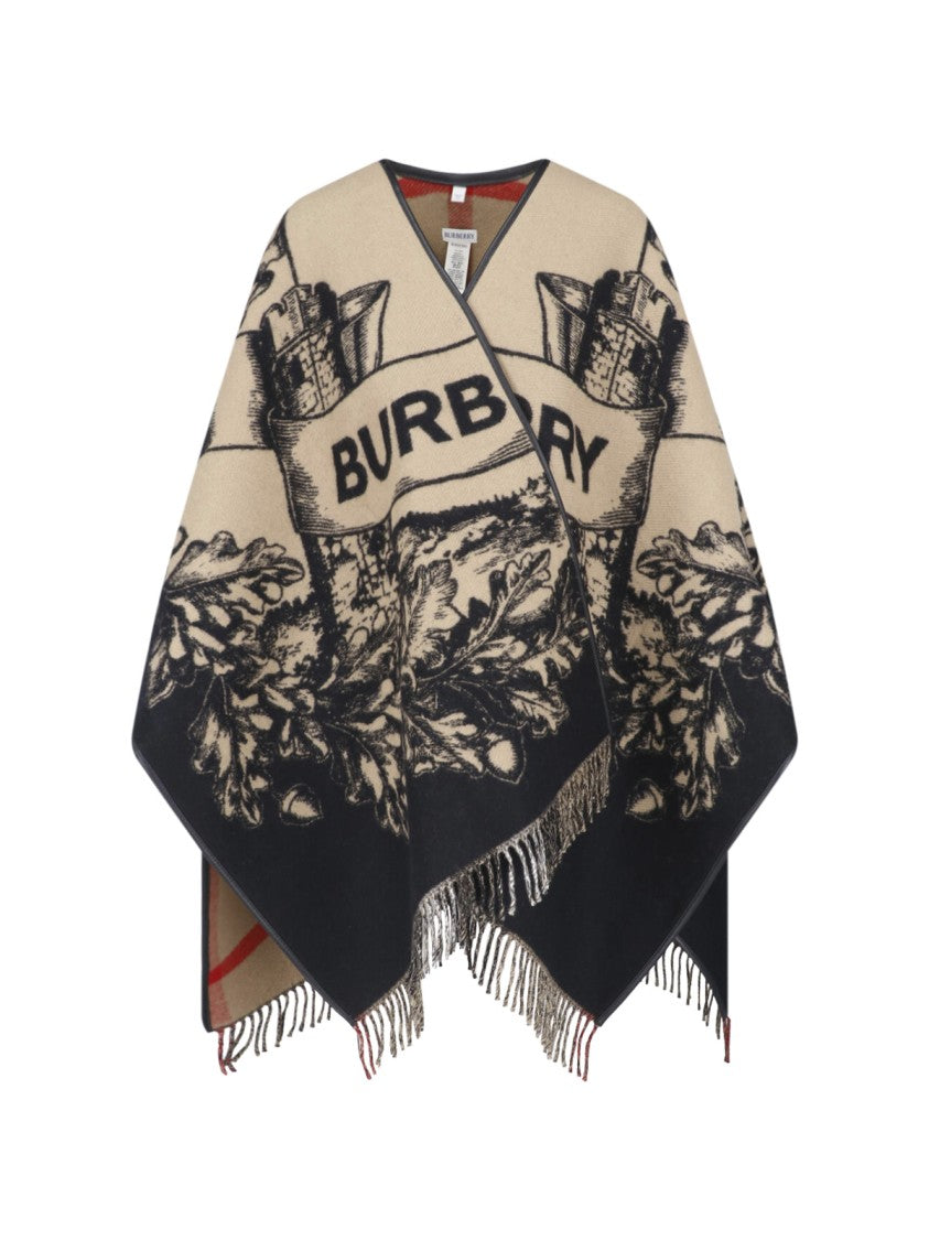 Burberry Beige Gallant Knight Wool Cape