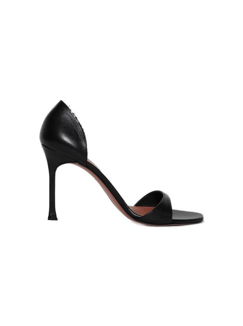 Amina Muaddi Agnese Sandal Black Nappa Leather