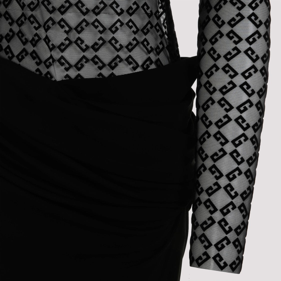 Givenchy Black Draped Midi Dress