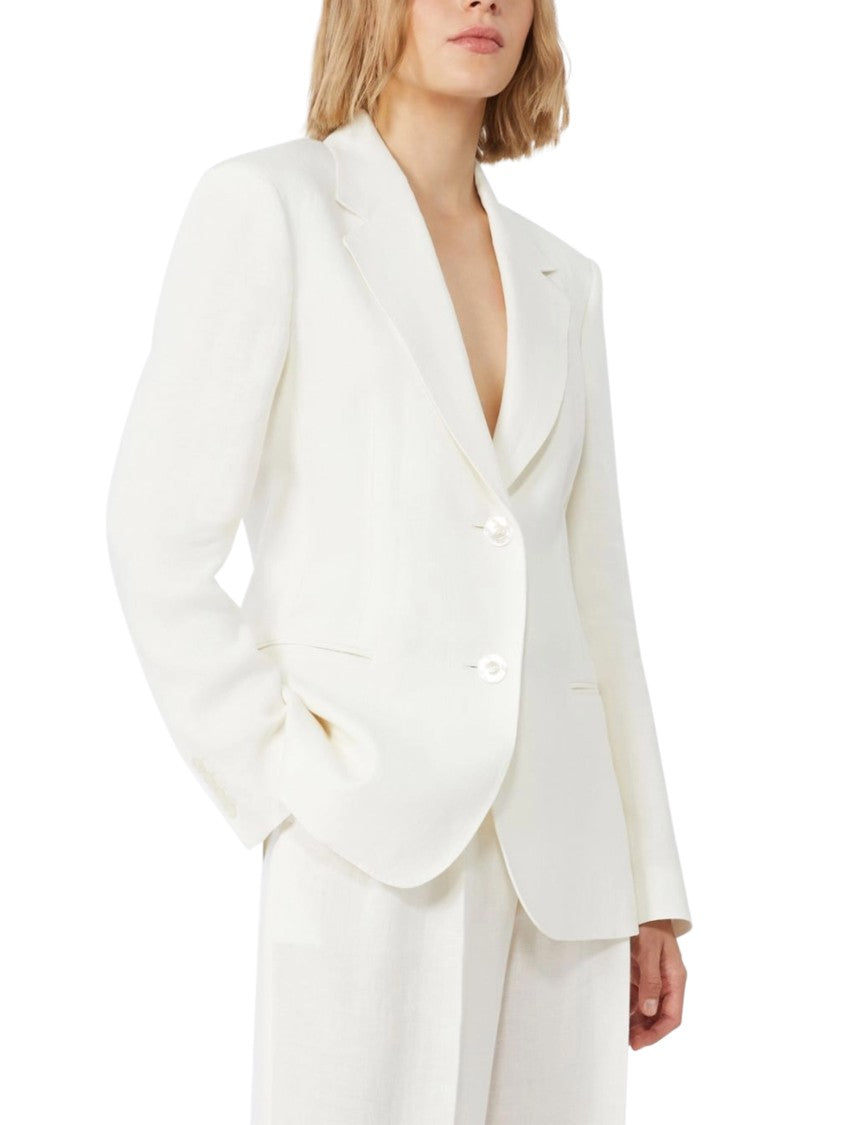 Max Mara Tailored Linen Jacket With Classic Notch Lapel