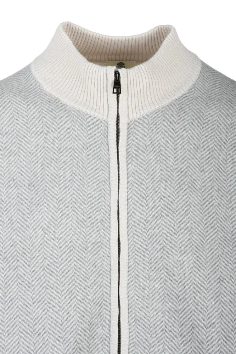 Luigi Borrelli Napoli Zip Cardigan - Light Grey