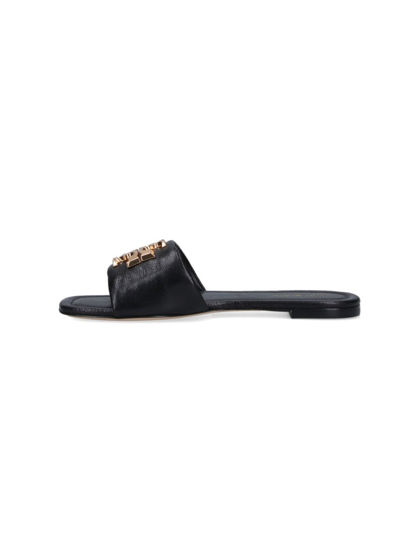Tory Burch Black Eleanor Slip-On Slide Sandals