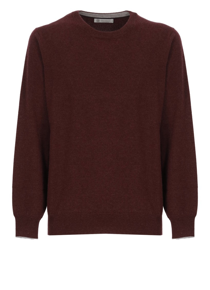 Brunello Cucinelli Burgundy Cashmere Sweater