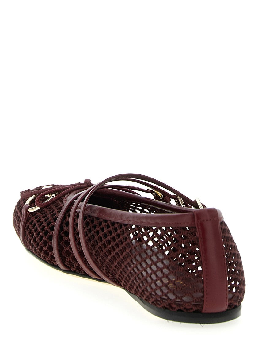 Gucci Red Anchor Mesh Ballet Flats