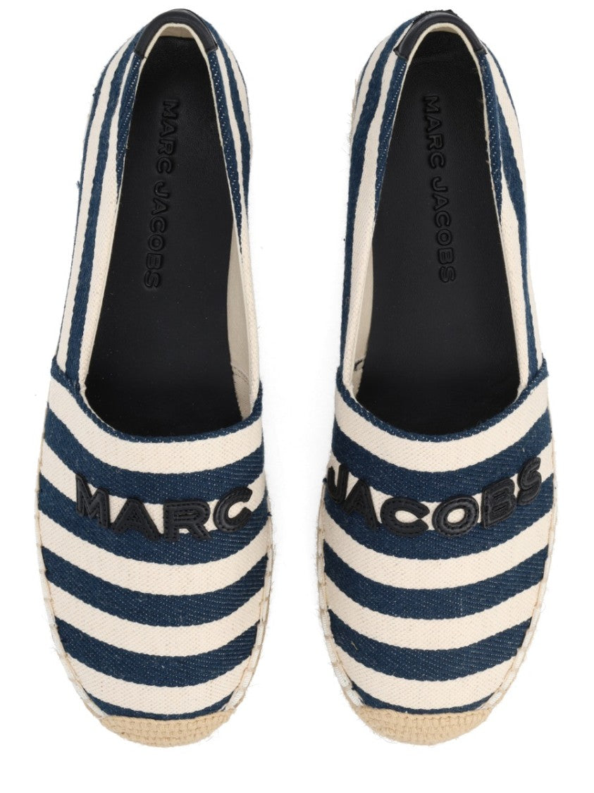Marc Jacobs Navy Striped Canvas Jute Espadrilles