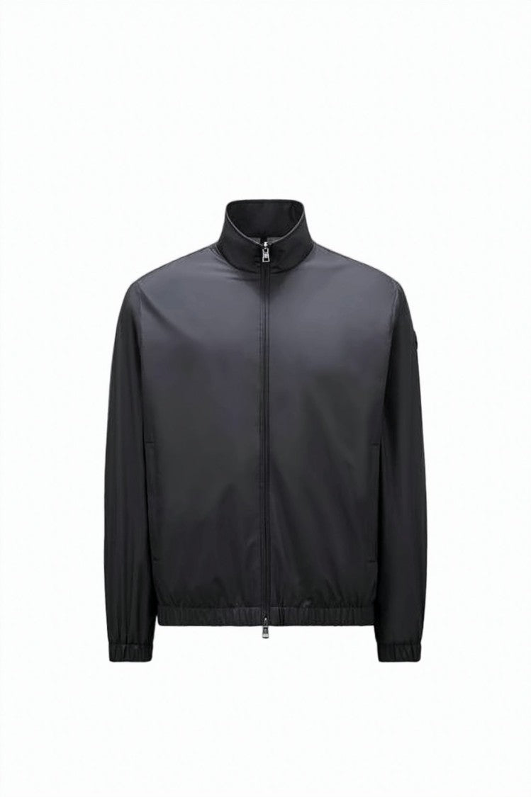Moncler Fitted Black Jacket With Adjustable Waist And Hood
