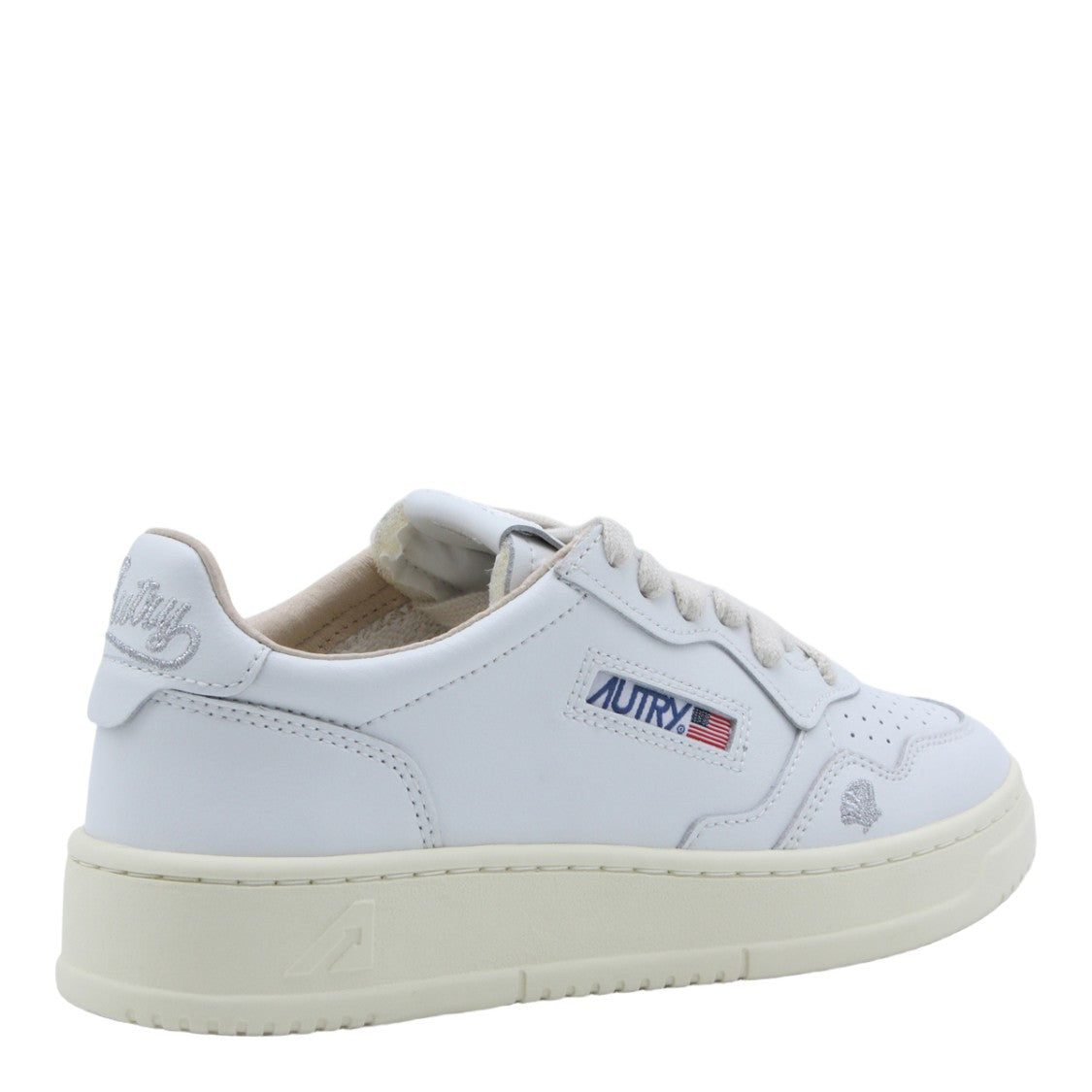 Autry Low-Top White Leather Sneakers With Perforated Detailing