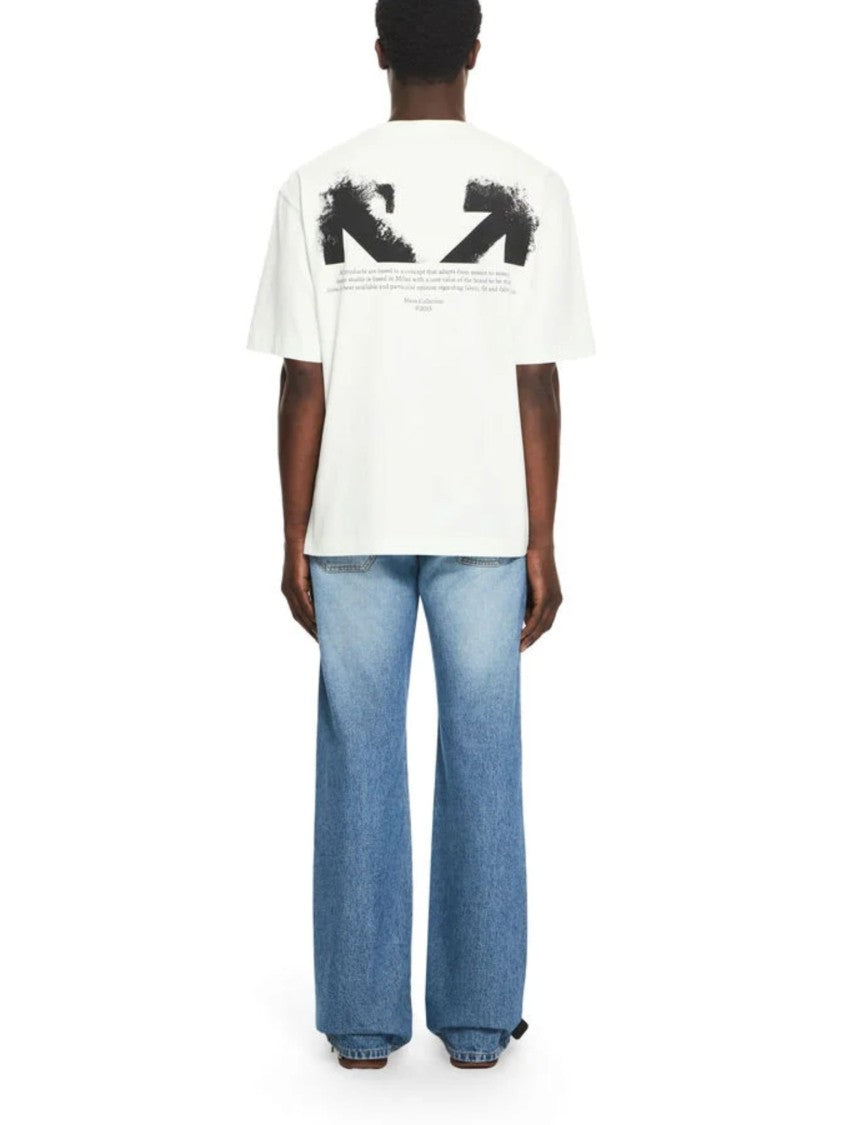 Off-White White Half Arrow Graphic Cotton T-Shirt