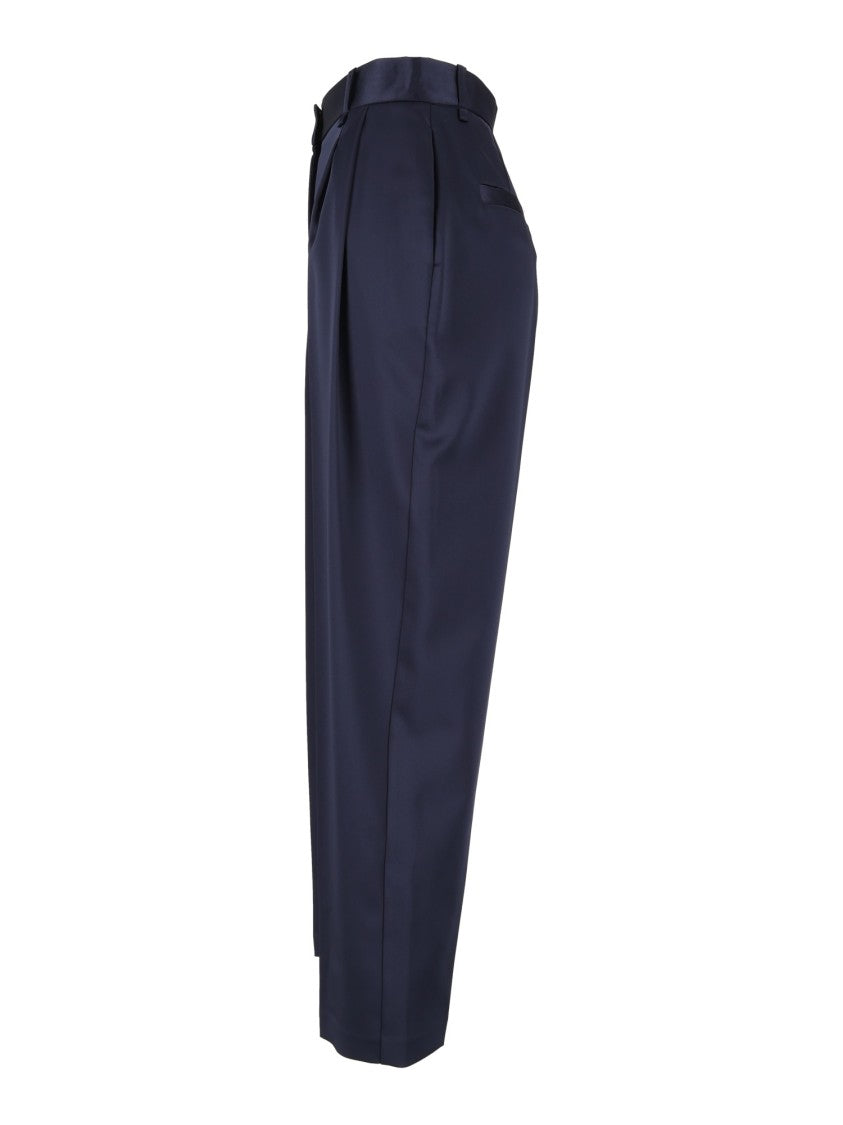 Elisabetta Franchi High-Waisted Pleated Tailored Straight-Leg Pants