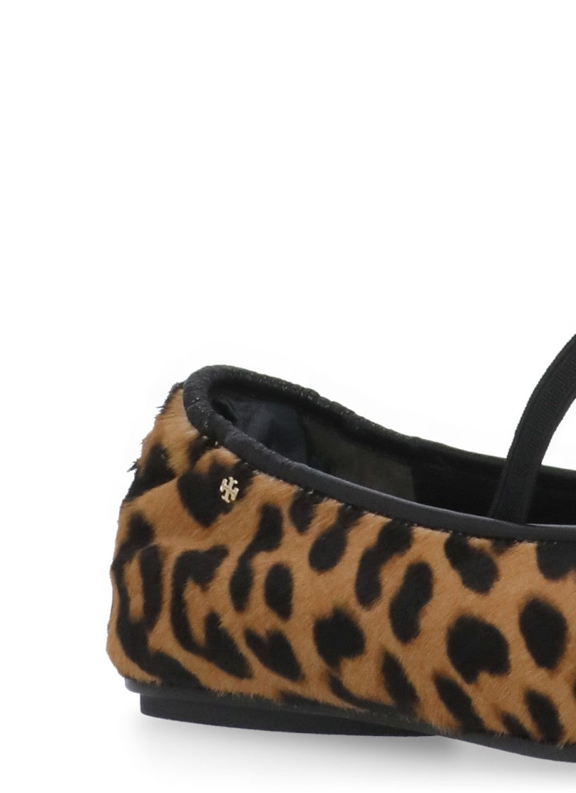 Tory Burch Brown Leather "Runway" Ballerinas