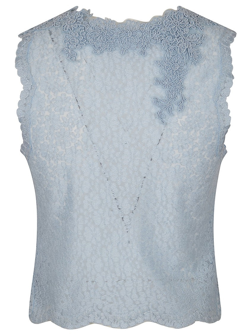 Ermanno Scervino Floral Lace Detail Sleeveless Tank