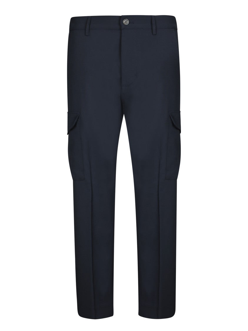 Nine In The Morning Tailored Blue Trousers With Cargo Pockets