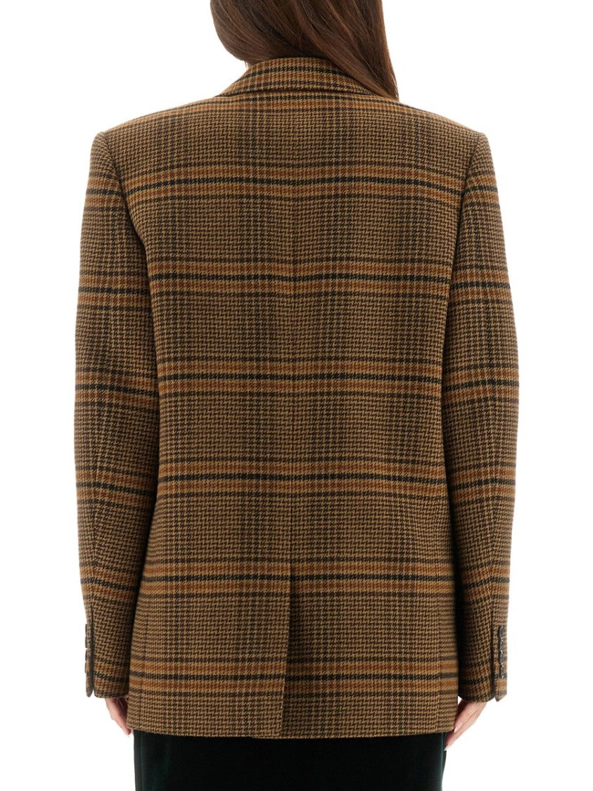 Saint Laurent Prince Of Wales Wool Jacket